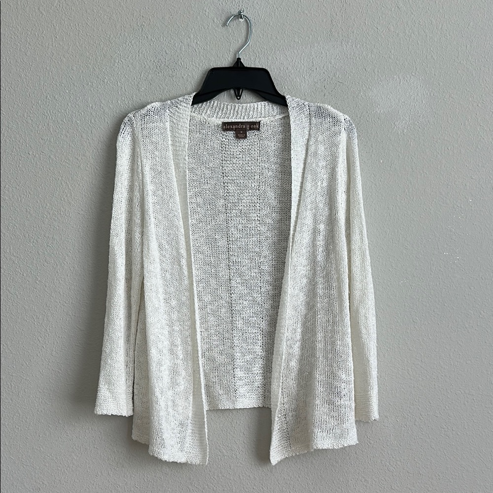 Alexandra + oaks white cardigan medium